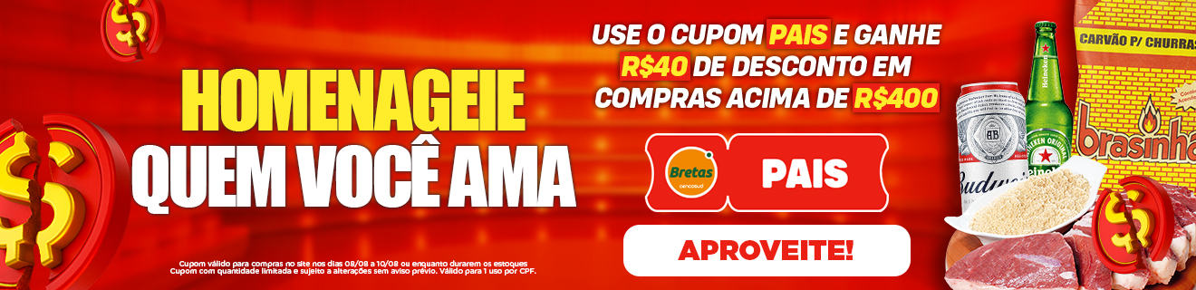 Banner Cupom PAIS ganhe R$40 em compras acima de R$400
